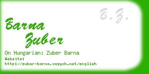 barna zuber business card